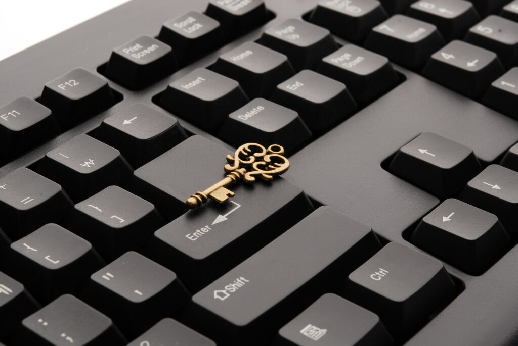 Schlüssel auf einer Tastatur