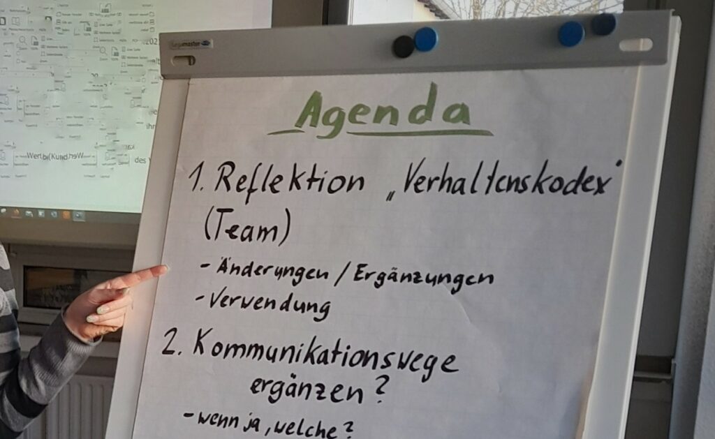 Kodex - Agenda auf Flipchart