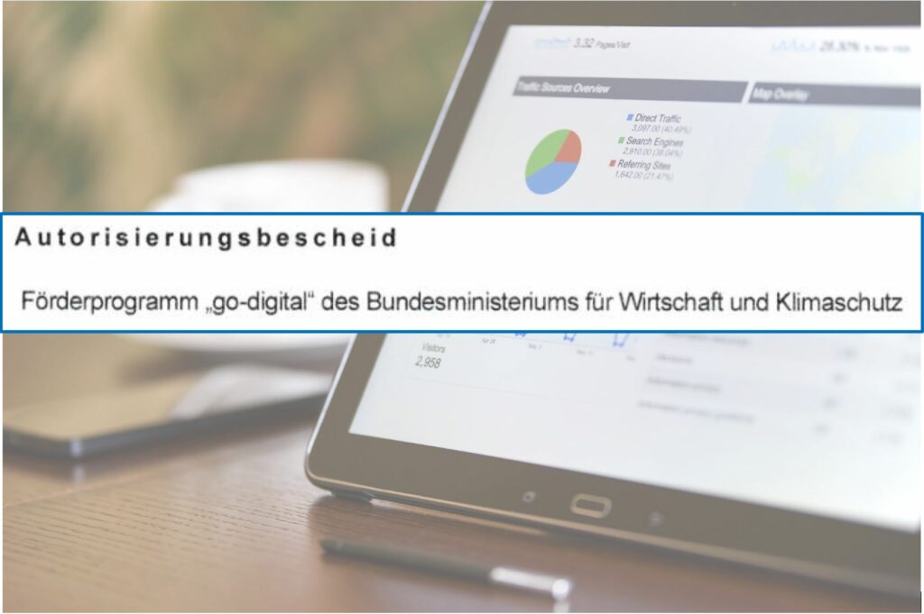 Computerbildschirm mit Screenshot "Autorisierungsbescheid"